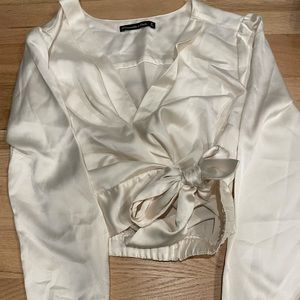 Abercrombie and Fitch satin cross wrap top